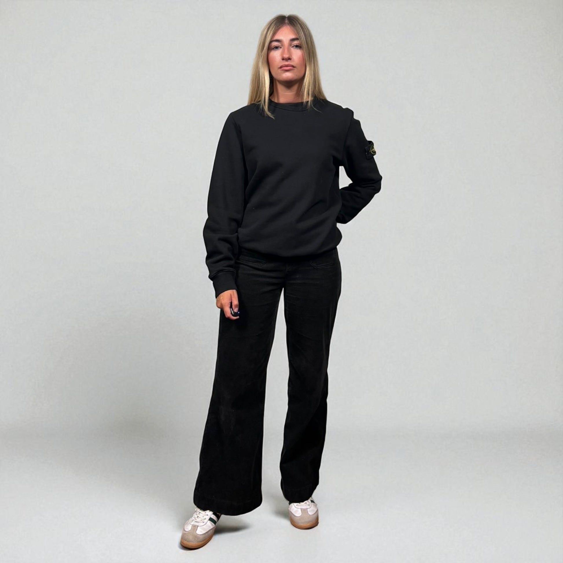 Stone Island Black Crew Neck Sweatshirt