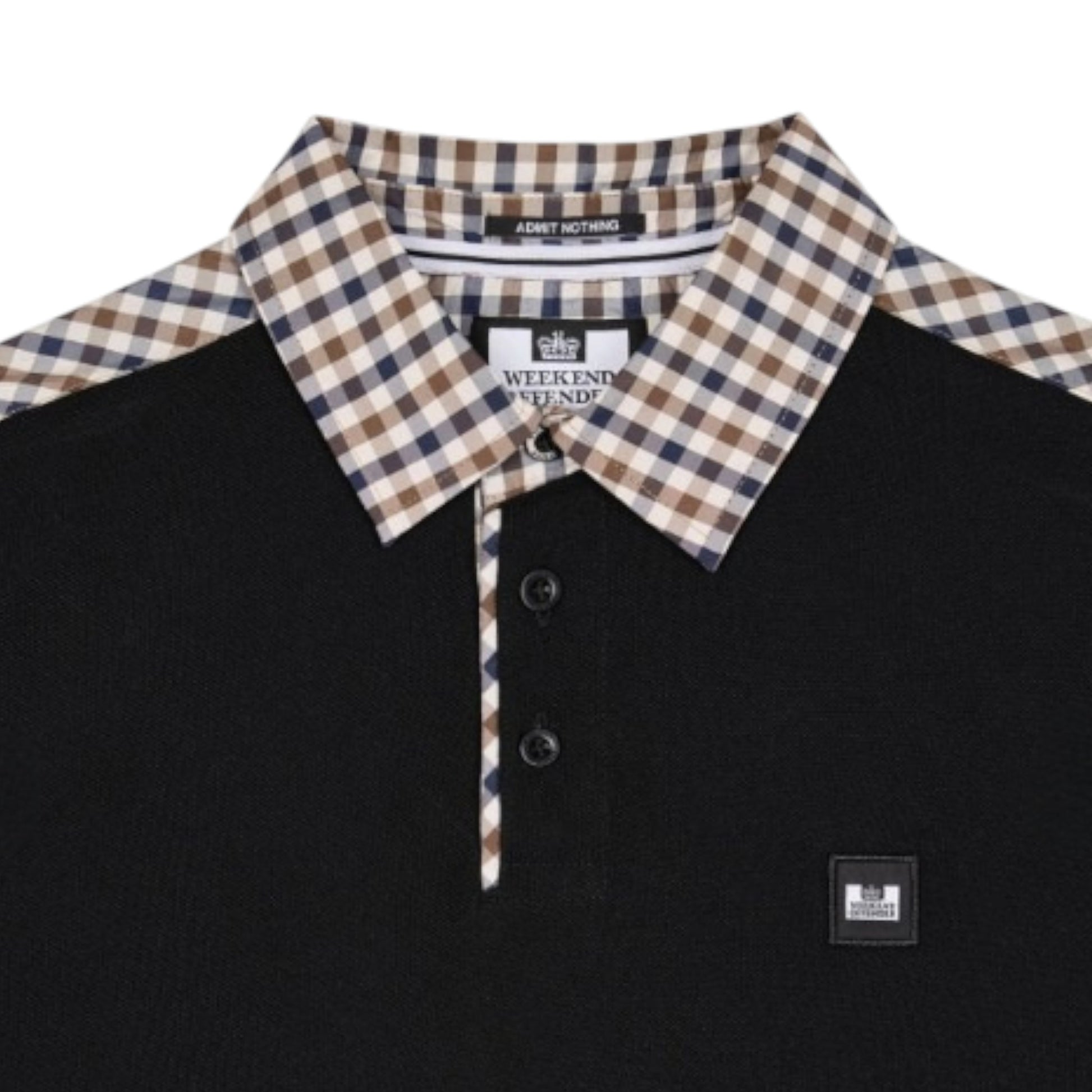 Weekend Offender Mid Check Collar Polo Black