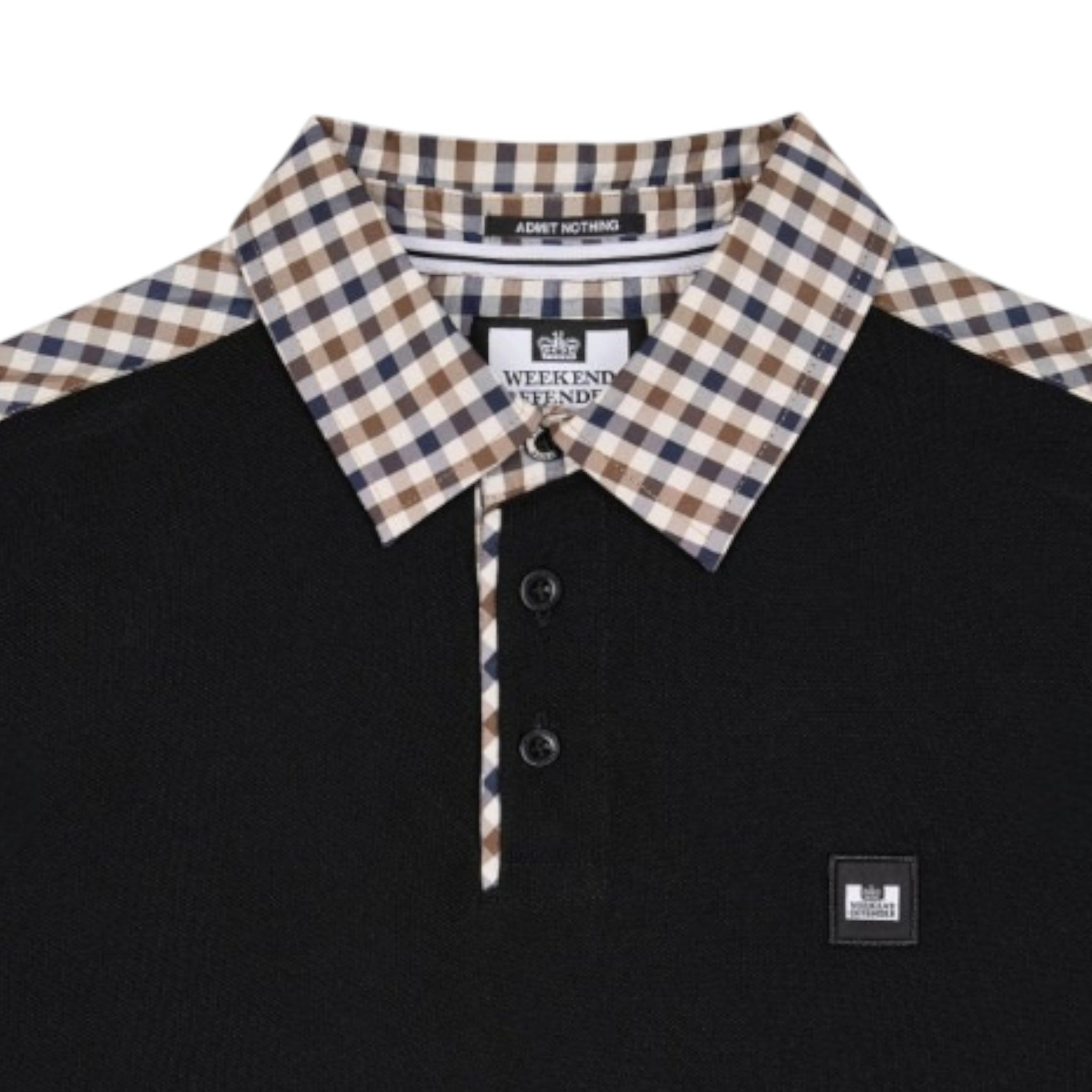 Weekend Offender Mid Check Collar Polo Black