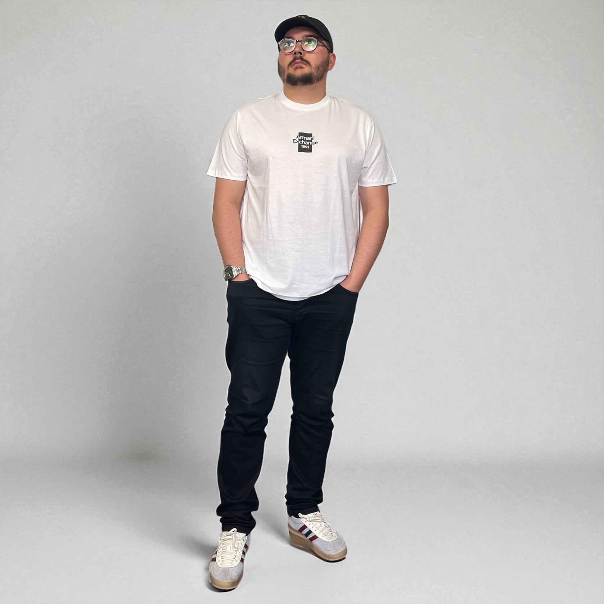 BNWT Armani Exchange White Front Graphic Tee