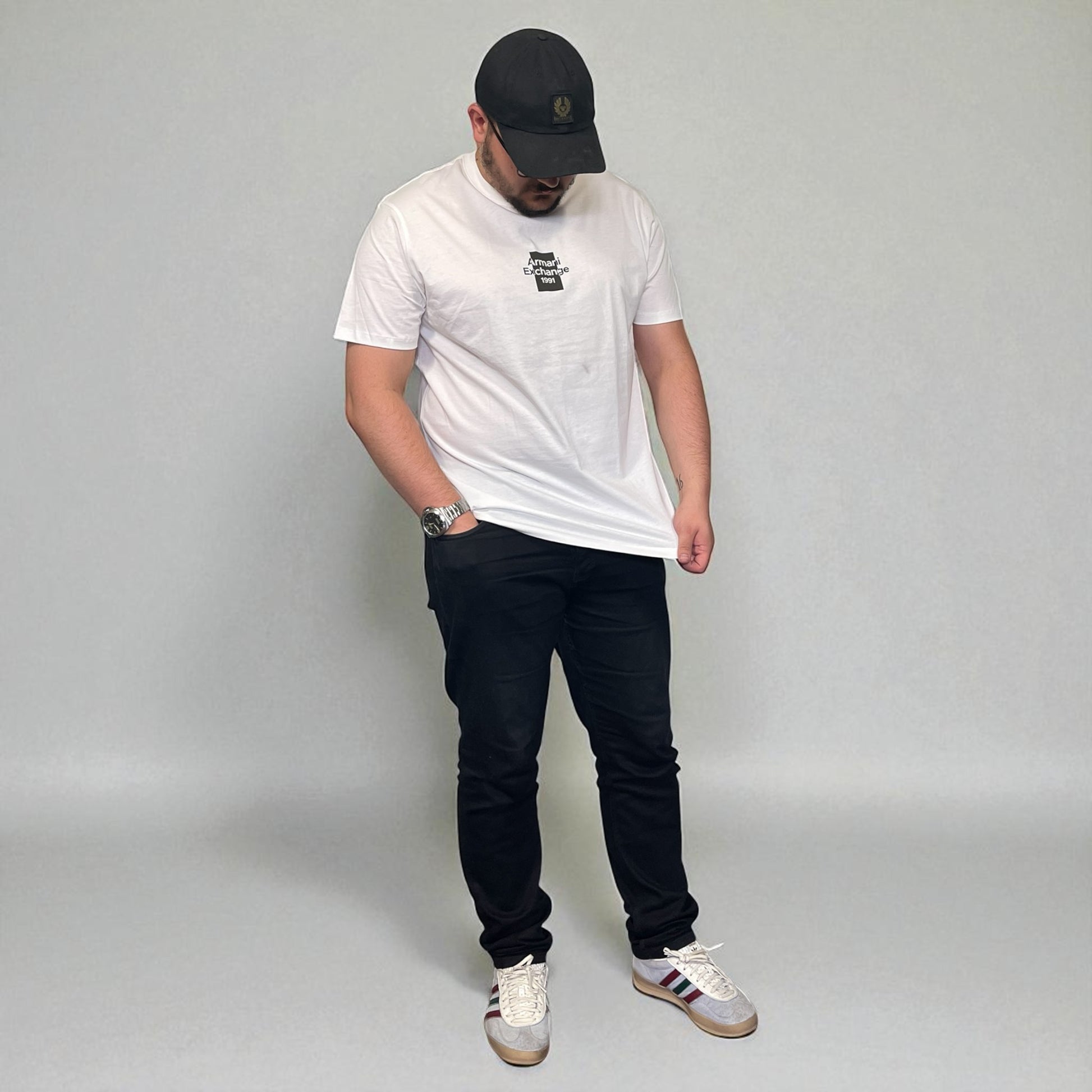 BNWT Armani Exchange White Front Graphic Tee