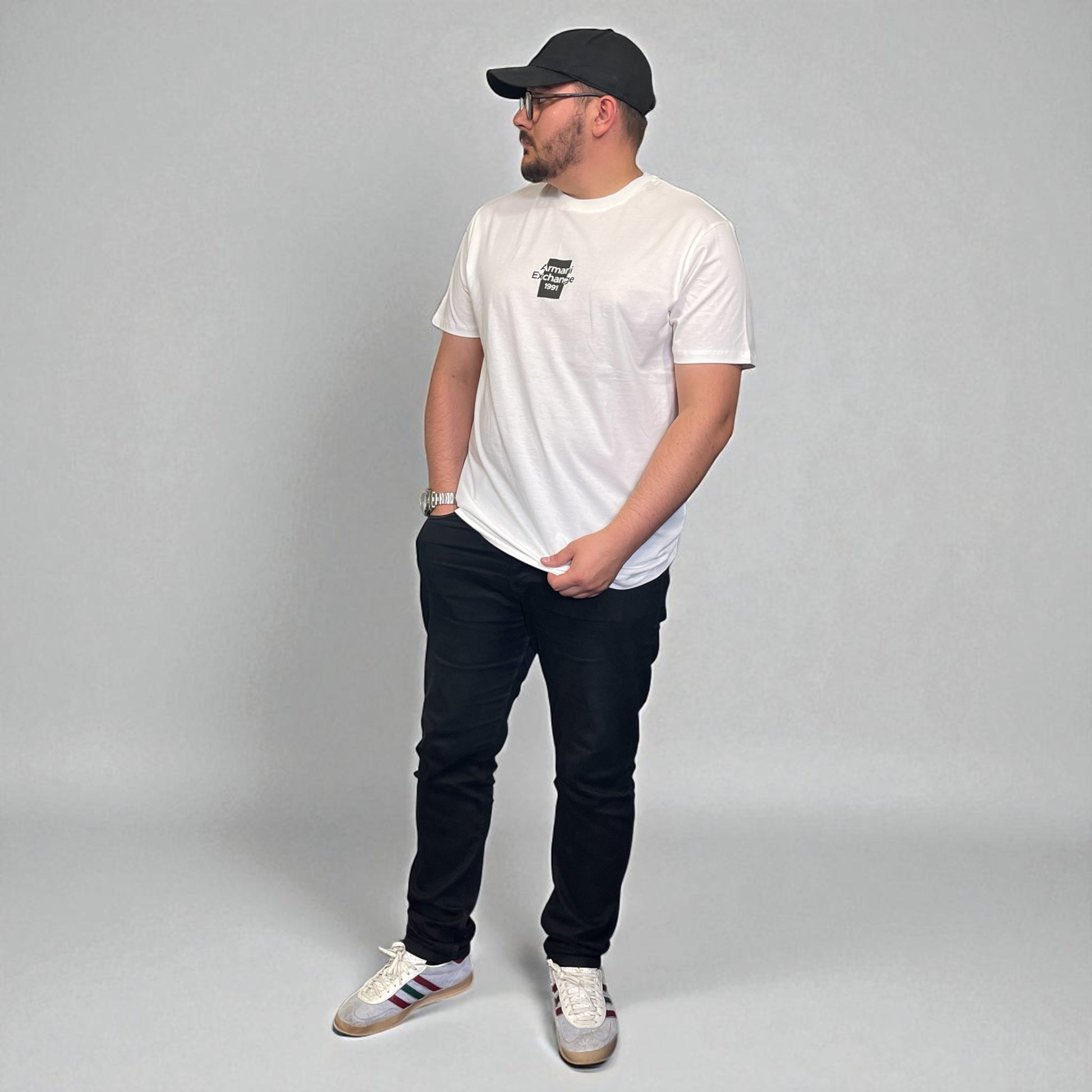 BNWT Armani Exchange White Front Graphic Tee