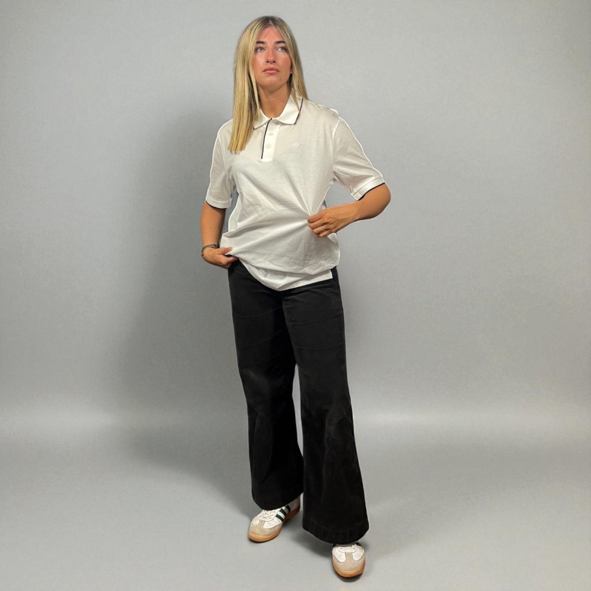 BNWT Armani Exchange White Polo W/ Black Tipping