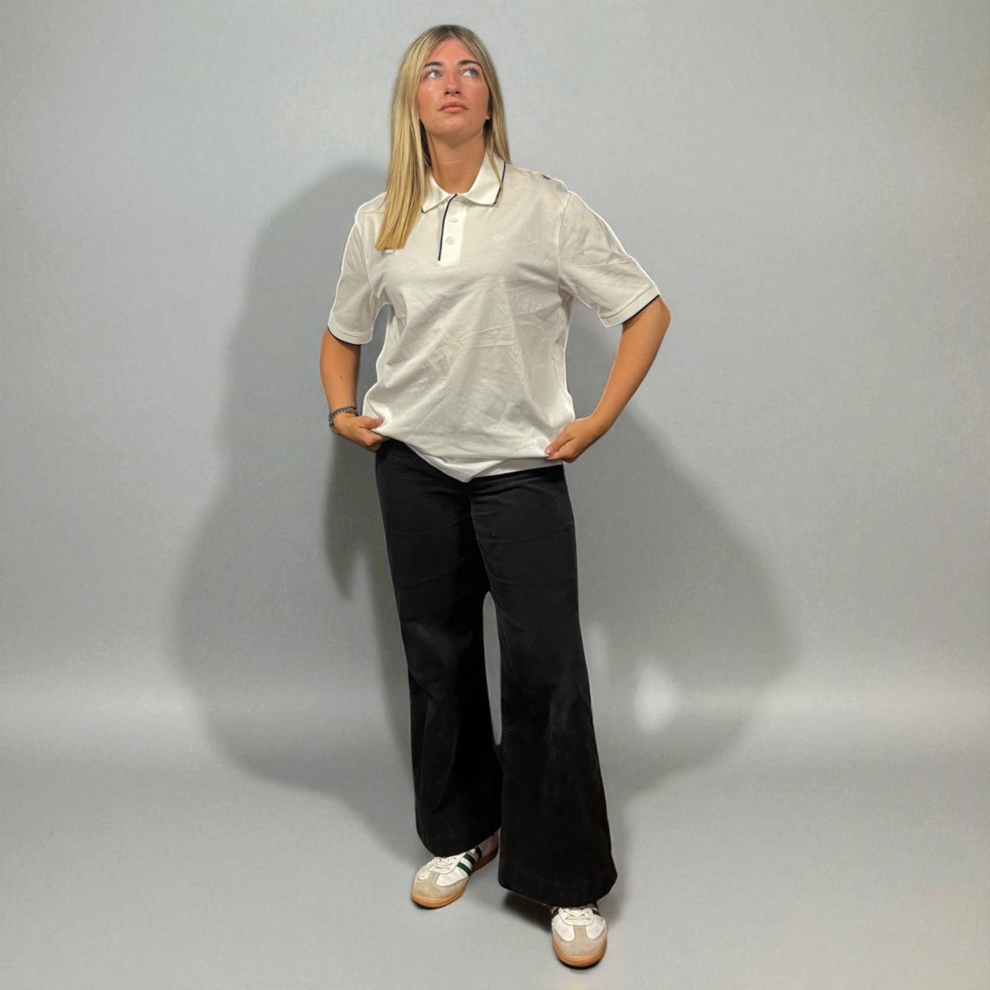 BNWT Armani Exchange White Polo W/ Black Tipping