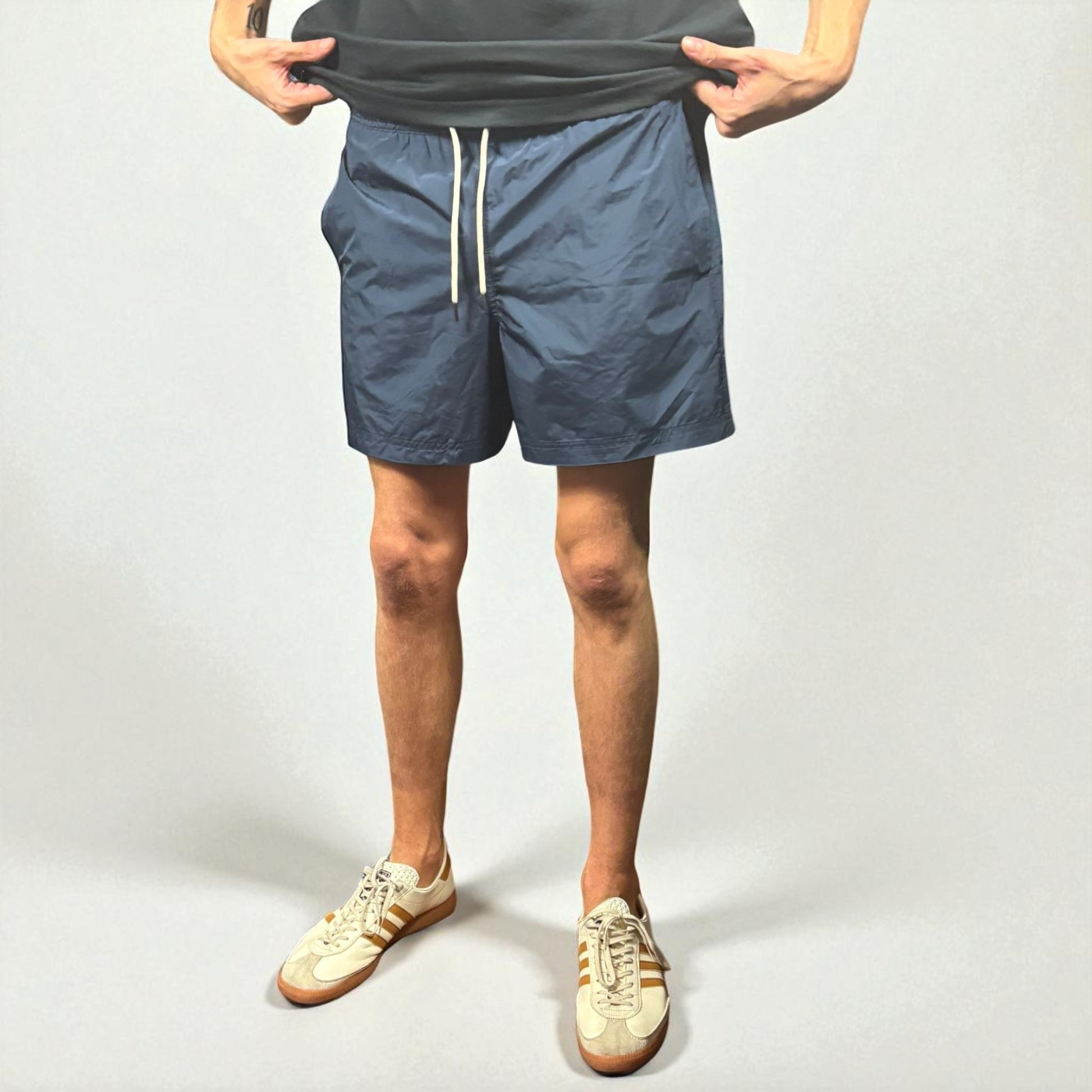 BNWT Aquascutum Navy Blue Check Back Pocket Swim Shorts