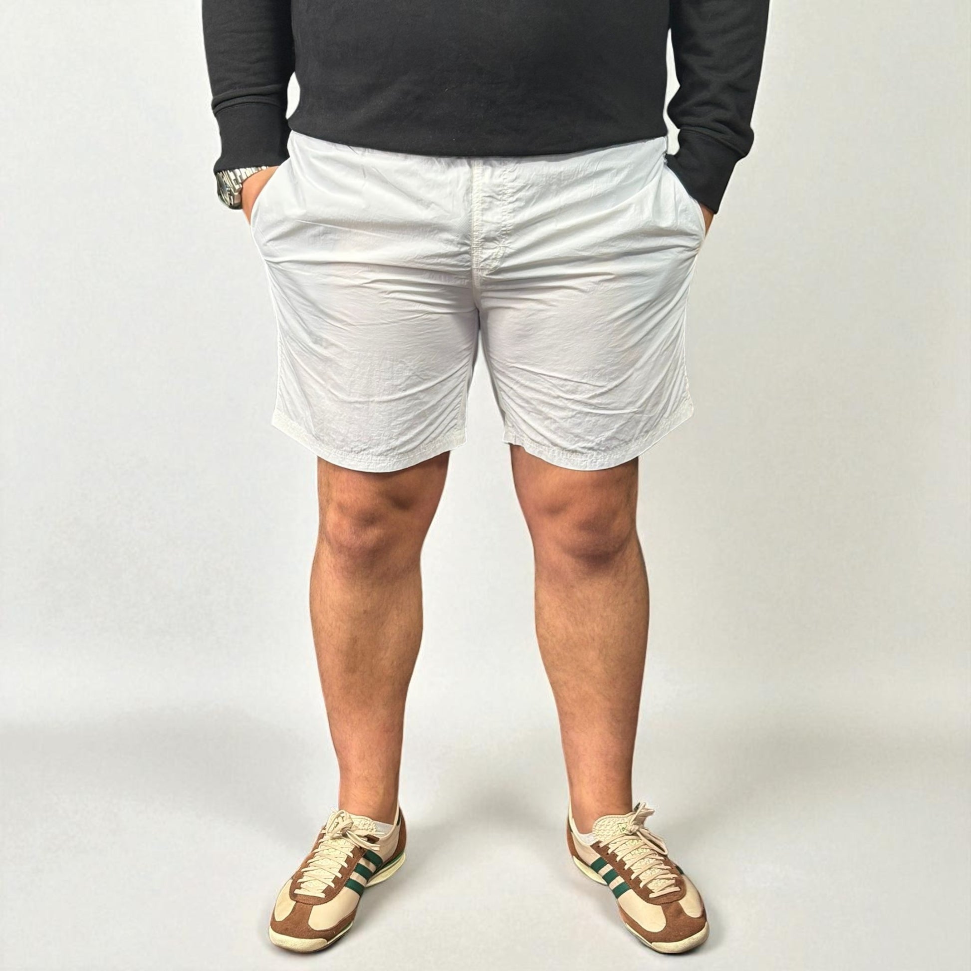 Aquascutum White Check Back Pocket Swimshorts
