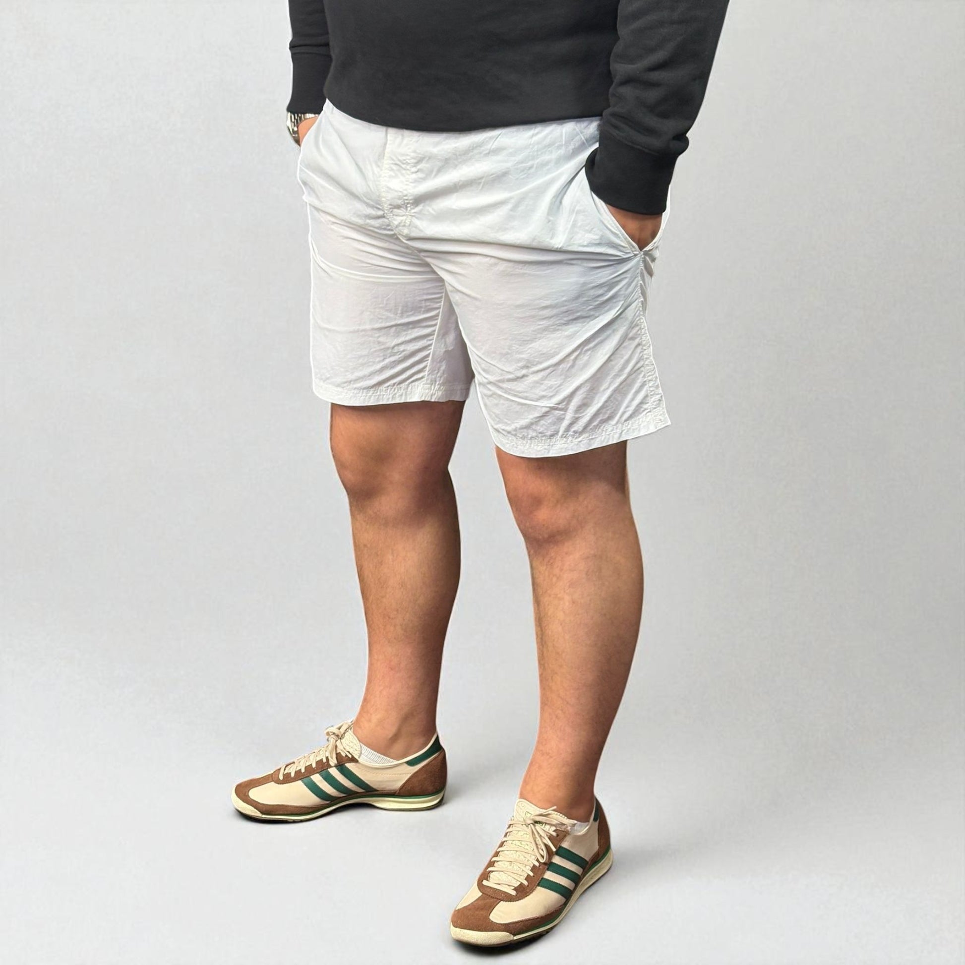 Aquascutum White Check Back Pocket Swimshorts