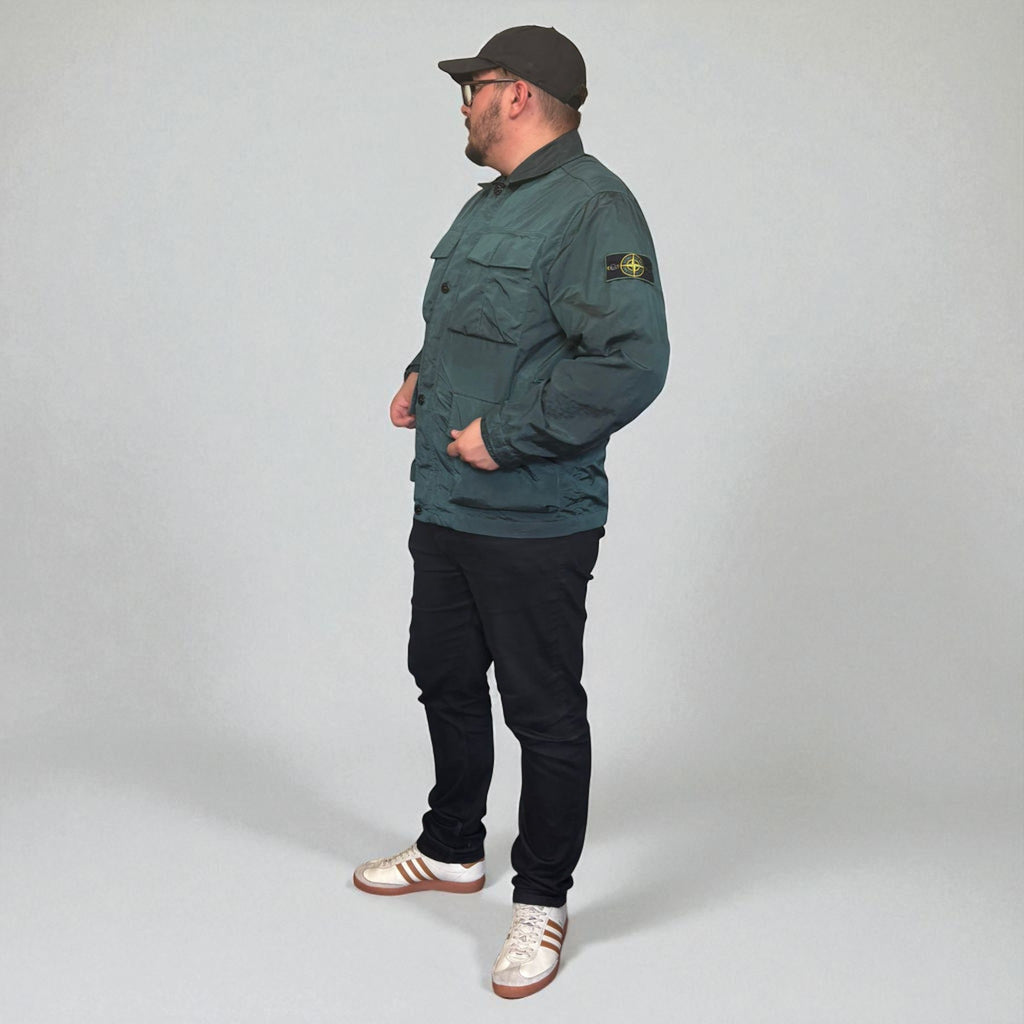 Stone Island Green Nylon Overshirt