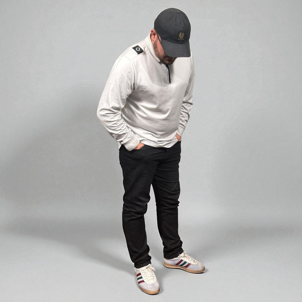 Ma.Strum Grey Long Sleeve Polo Shirt Grey