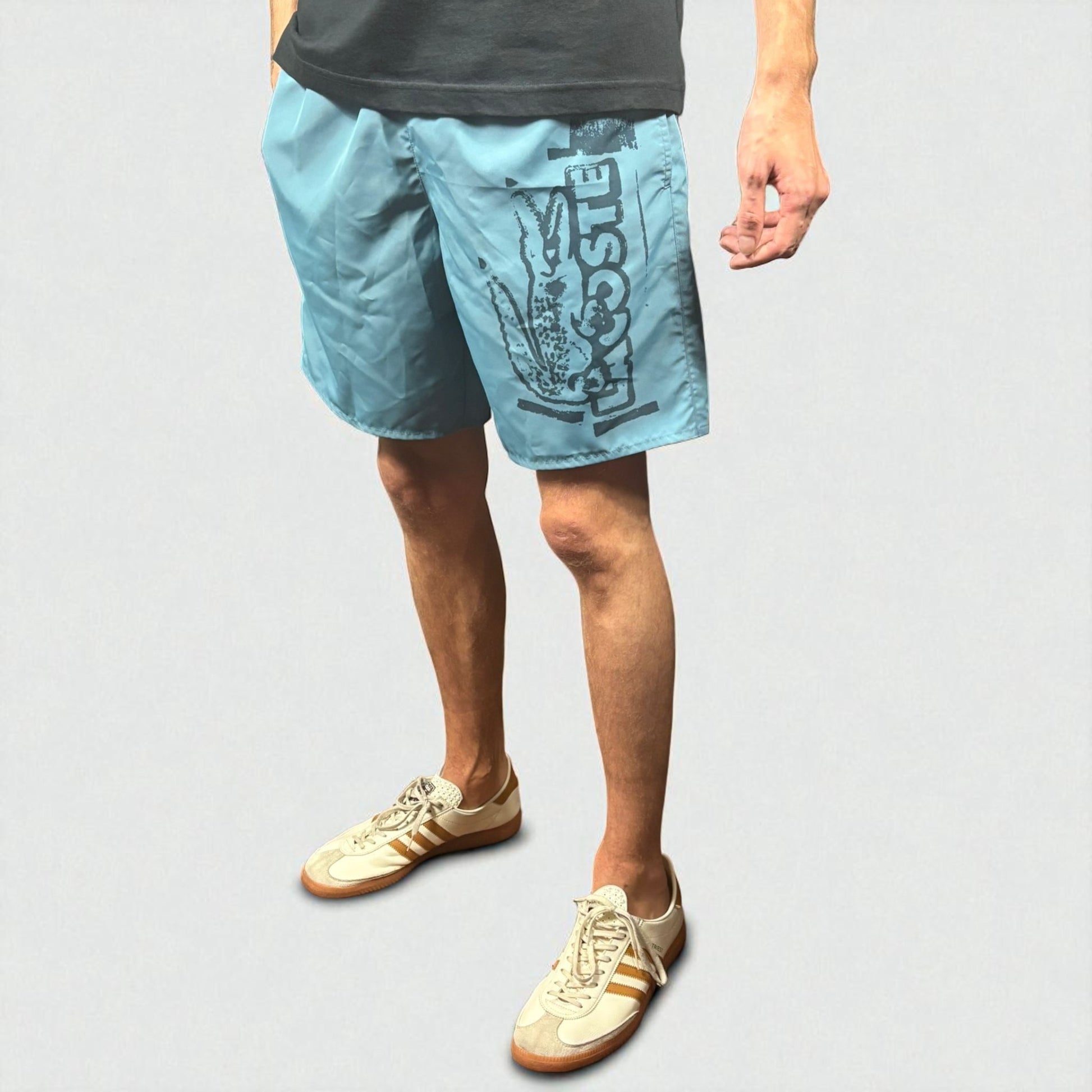 BNWT Lacoste Blue Large Spellout Swimshorts