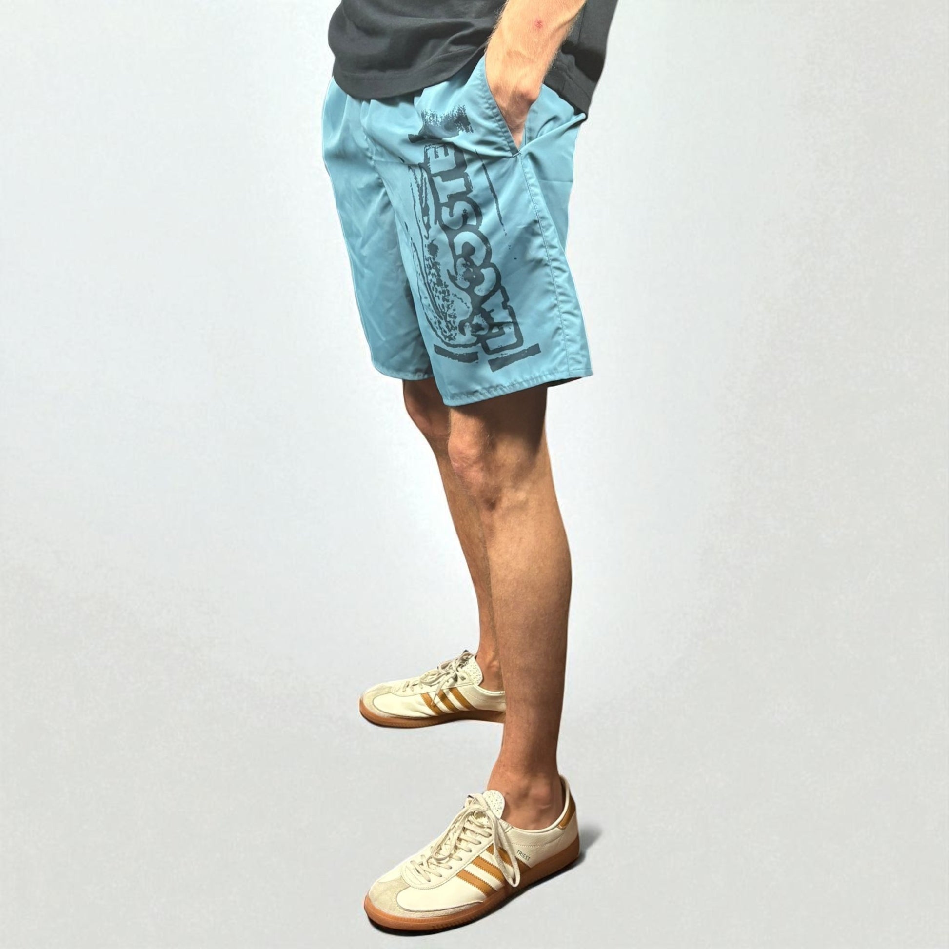 BNWT Lacoste Blue Large Spellout Swimshorts