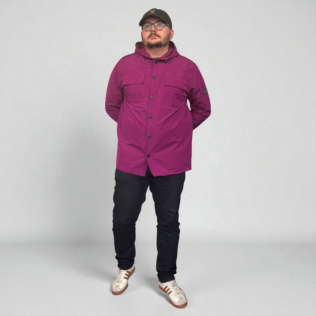 Barbour Purple Black Badge Overshirt Jacket