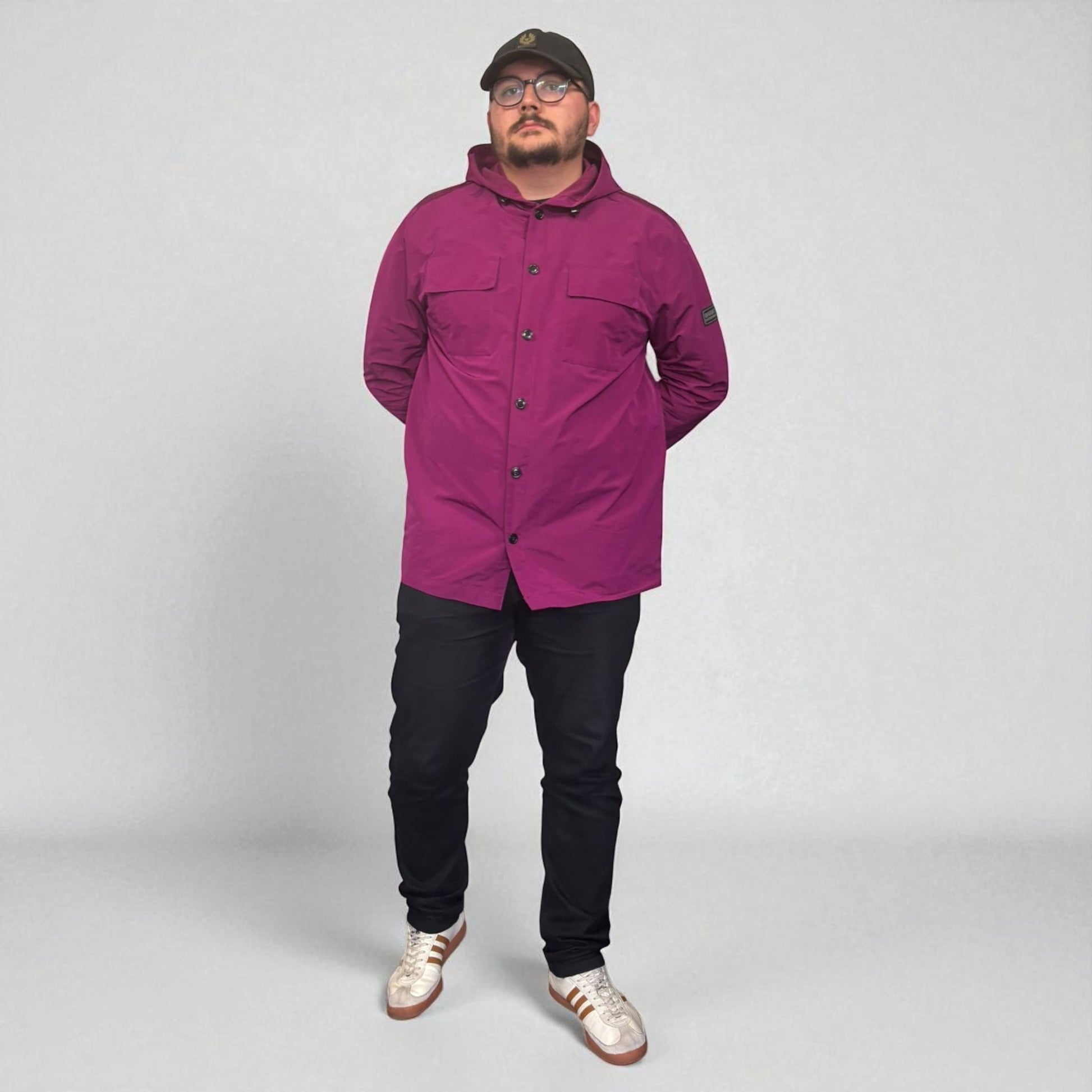 Barbour Purple Black Badge Overshirt Jacket
