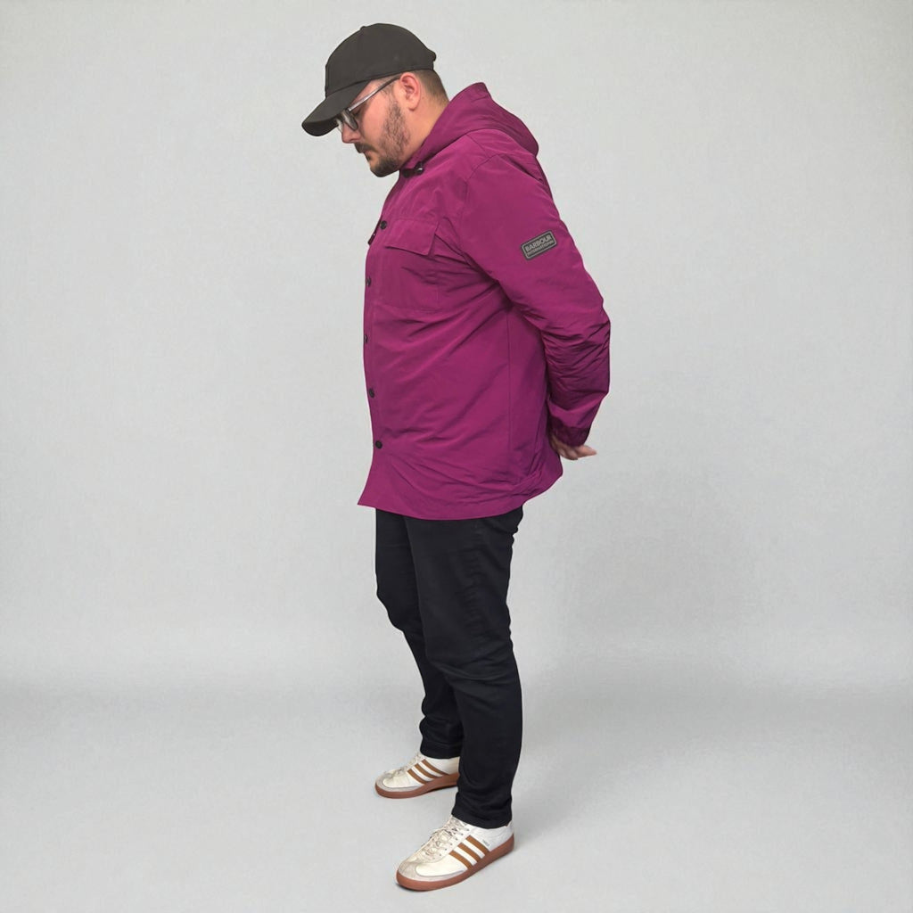 Barbour Purple Black Badge Overshirt Jacket