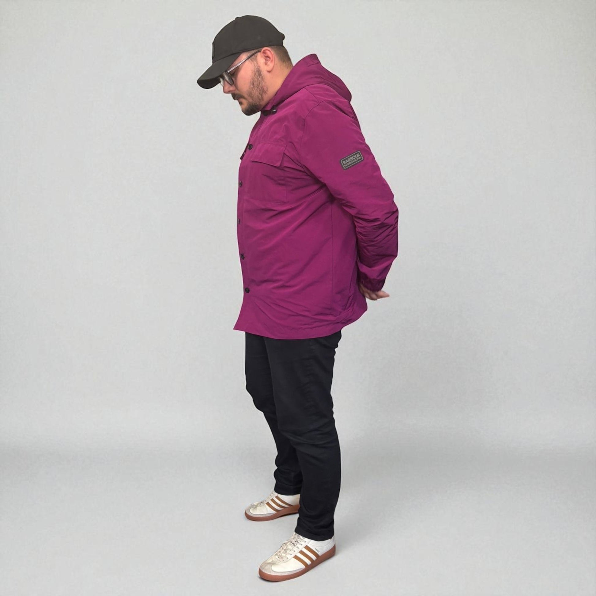 Barbour Purple Black Badge Overshirt Jacket