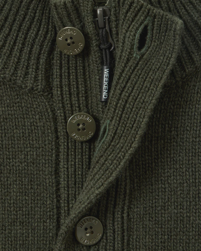 Weekend Offender Castillos Wool Jumper Black Forest Green