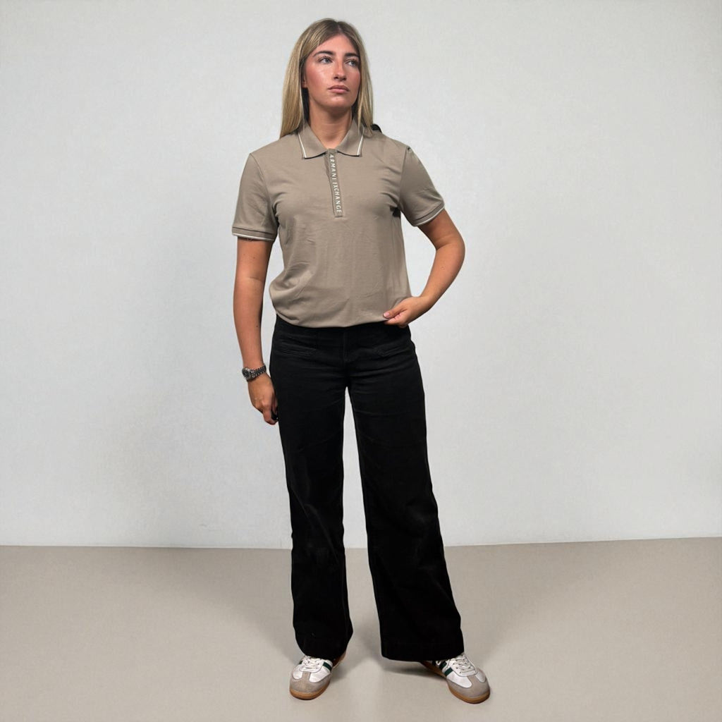 BNWT Armani Exchange Beige Spellout Logo Polo Shirt