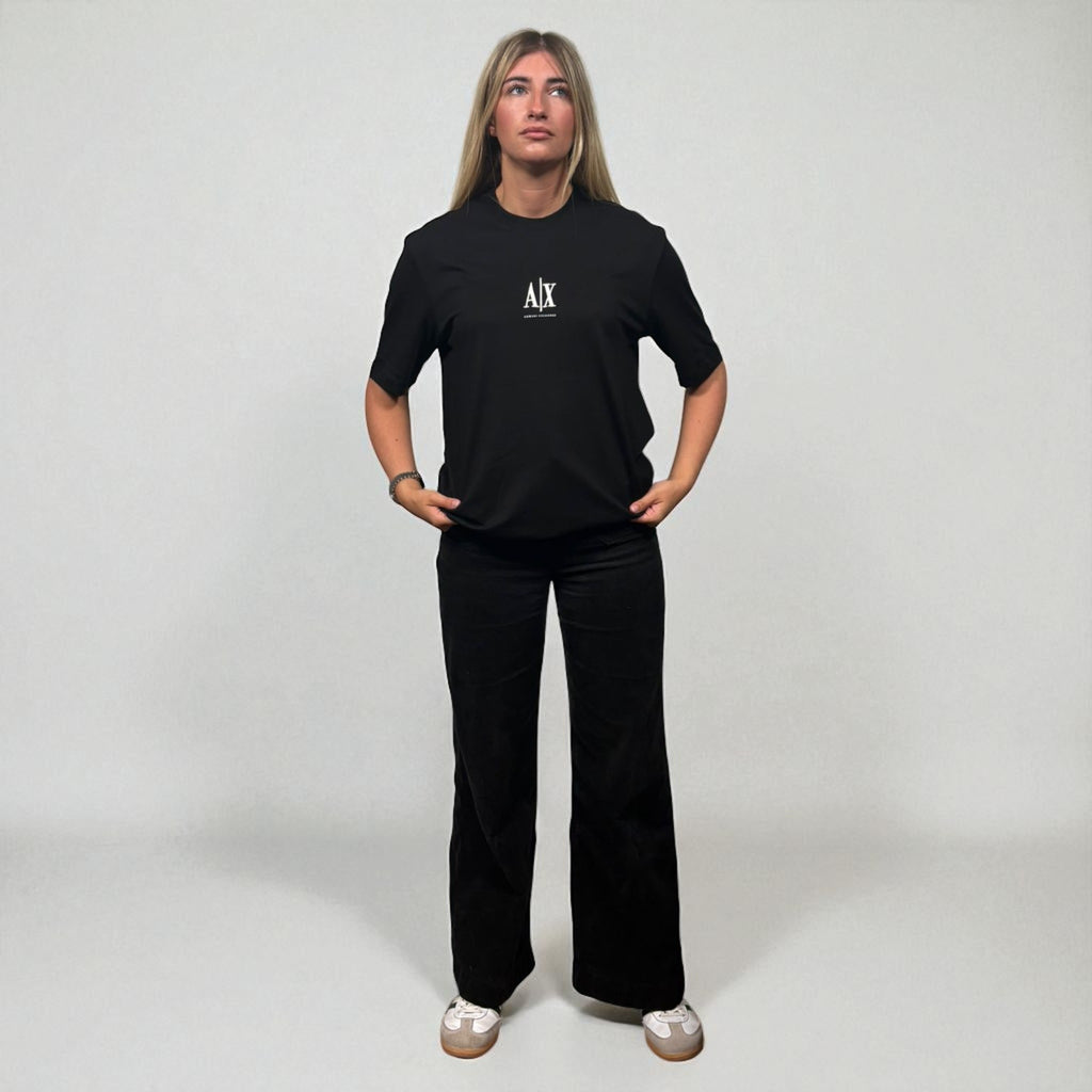 BNWT Armani Exchange Black Front Logo Tee
