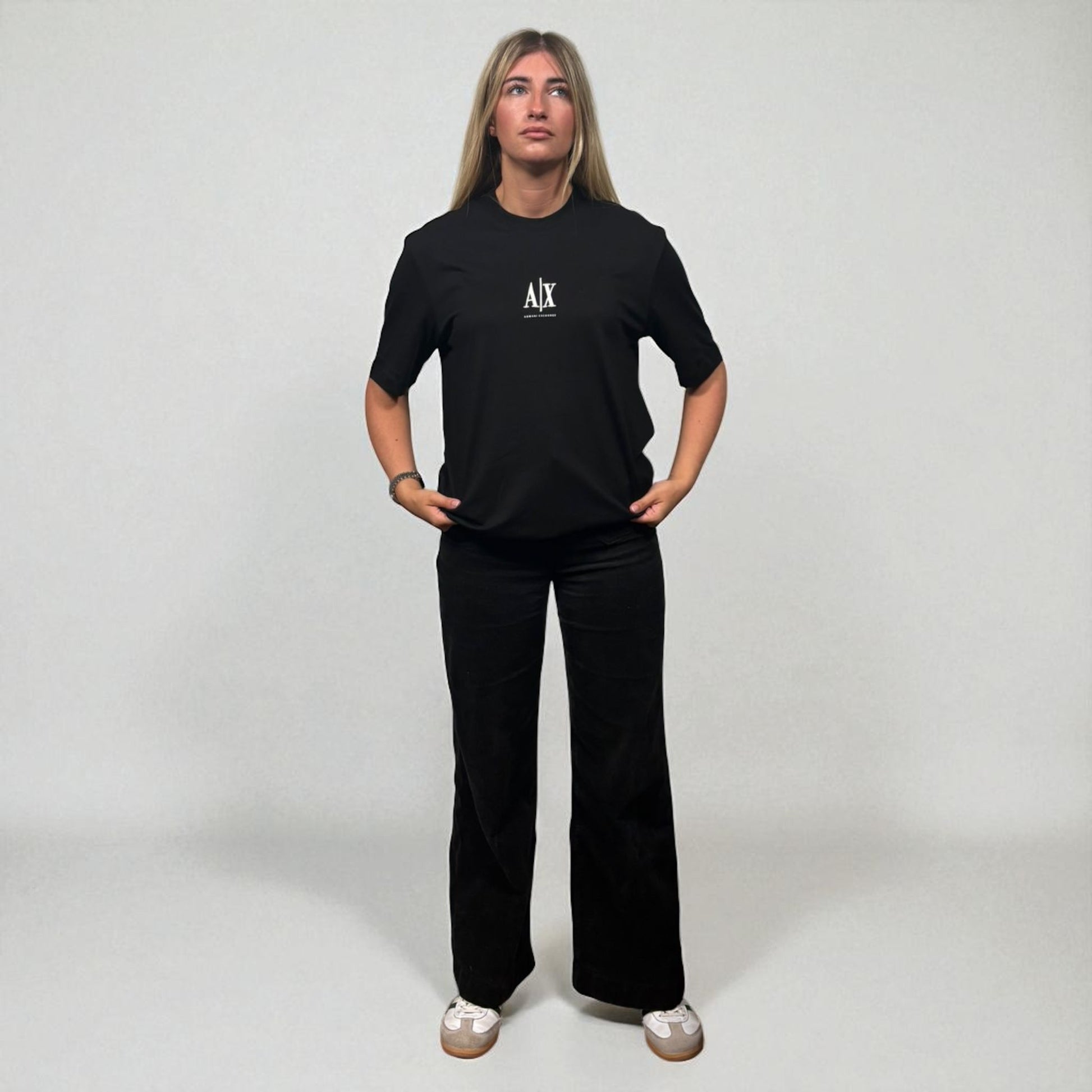 BNWT Armani Exchange Black Front Logo Tee