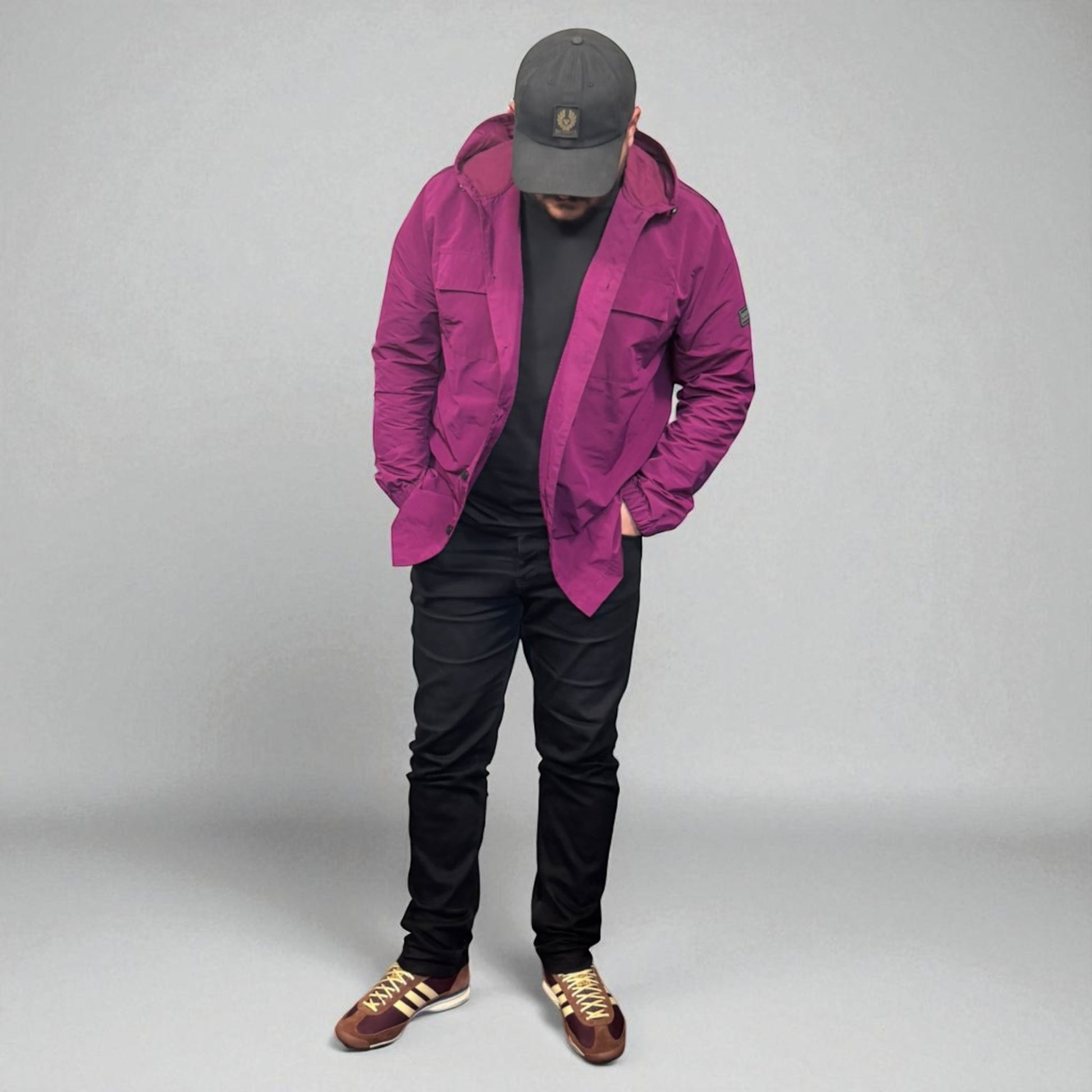 Barbour Purple Black Badge Overshirt Jacket
