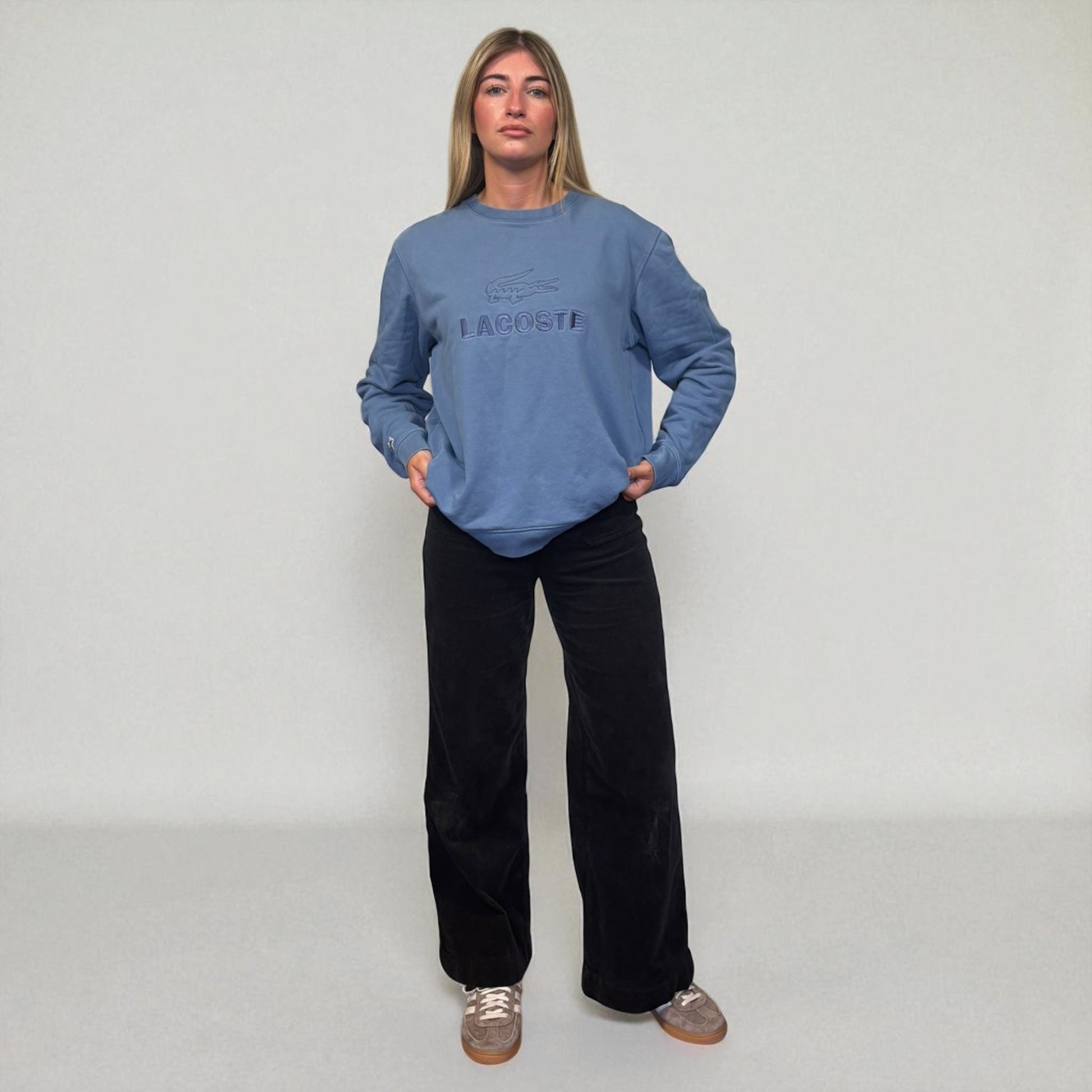Lacoste Spellout Blue Crewneck Sweatshirt