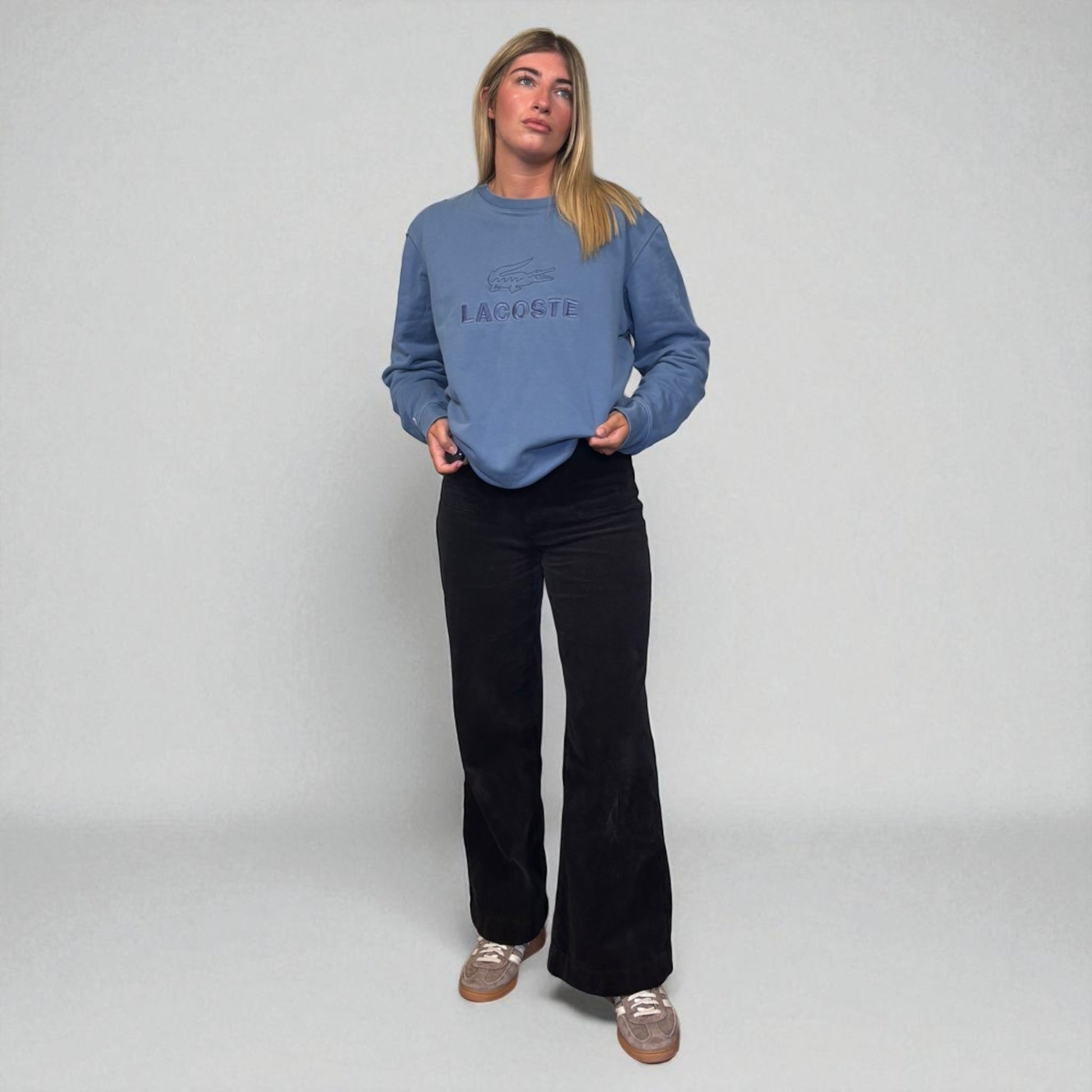 Lacoste Spellout Blue Crewneck Sweatshirt
