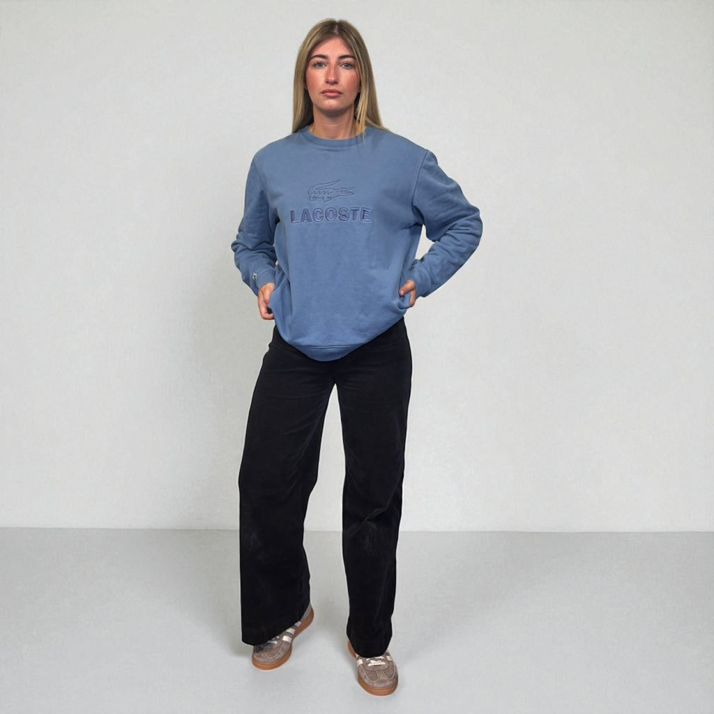 Lacoste Spellout Blue Crewneck Sweatshirt