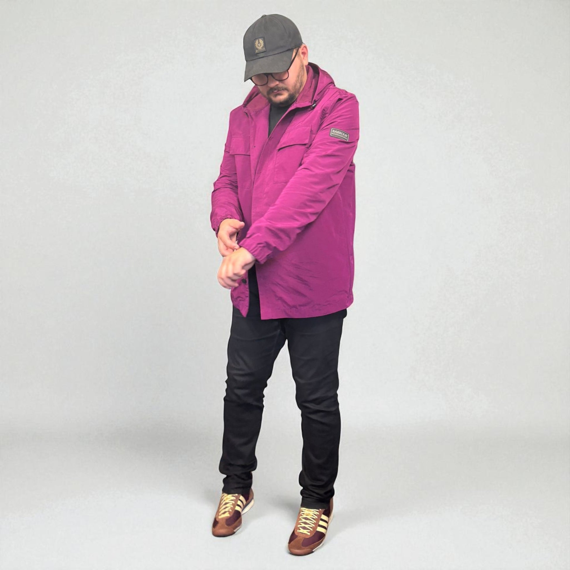Barbour Purple Black Badge Overshirt Jacket