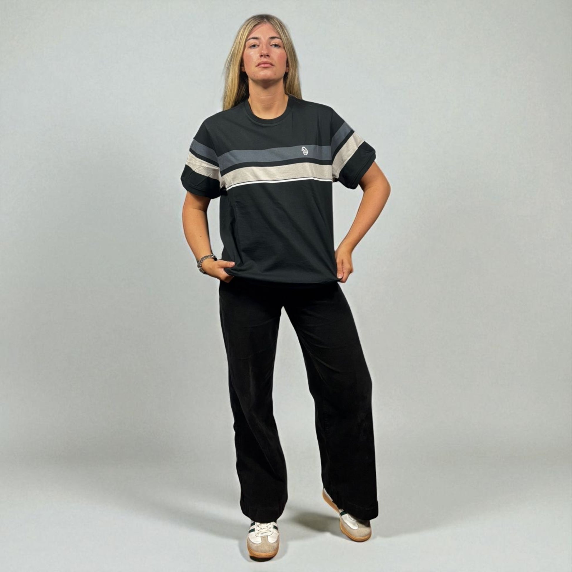 BNWT Luke 1977 Grey/White Stripe Tee