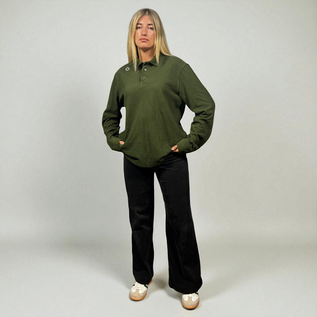 Ma.Strum Retro Green L/S Polo Shirt