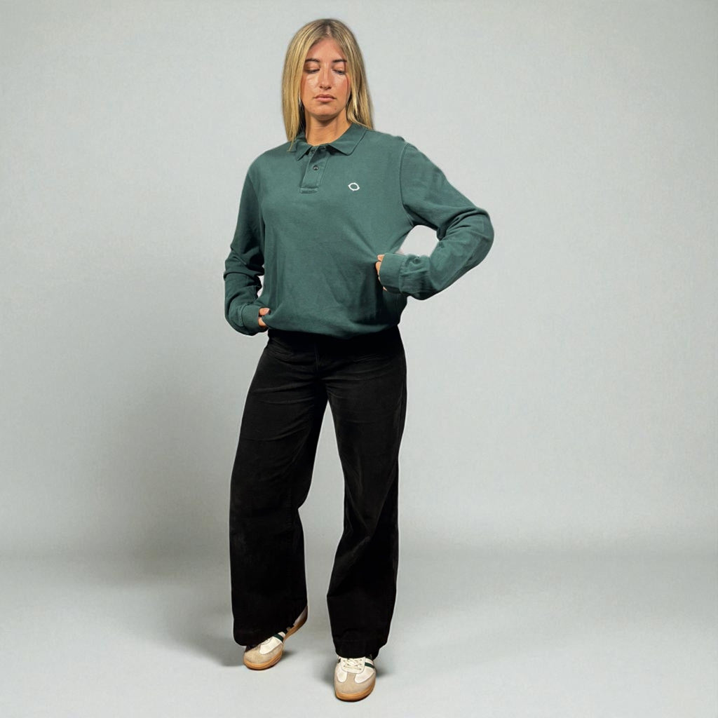 Ma.Strum Retro L/S Teal Polo