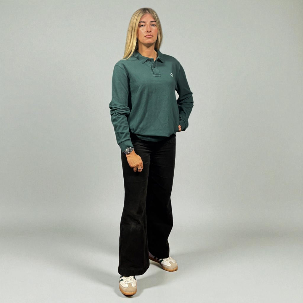 Ma.Strum Retro L/S Teal Polo