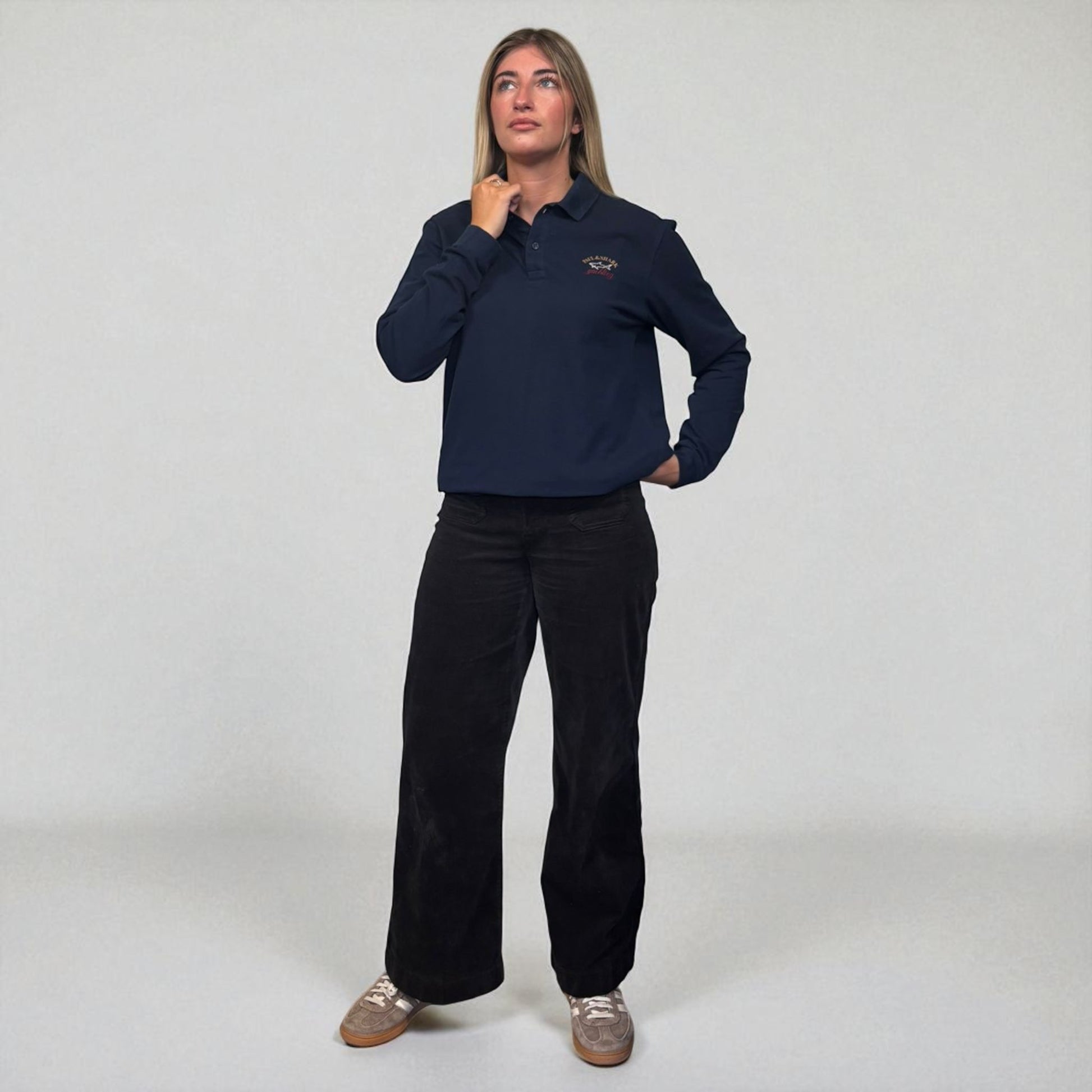 Paul & Shark Navy Long Sleeve Polo Shirt
