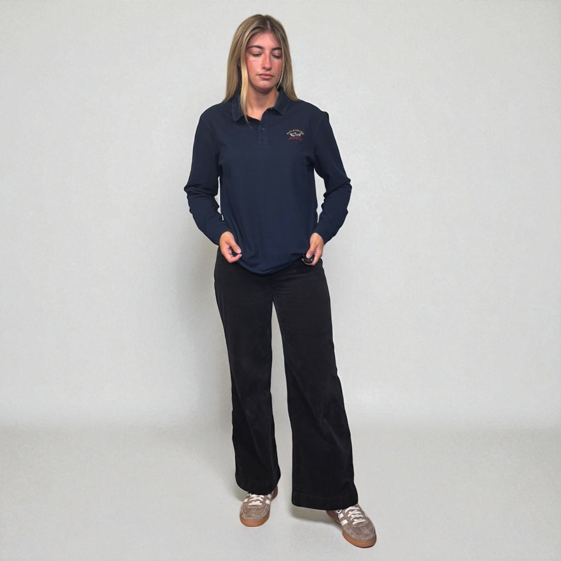 Paul & Shark Navy Long Sleeve Polo Shirt