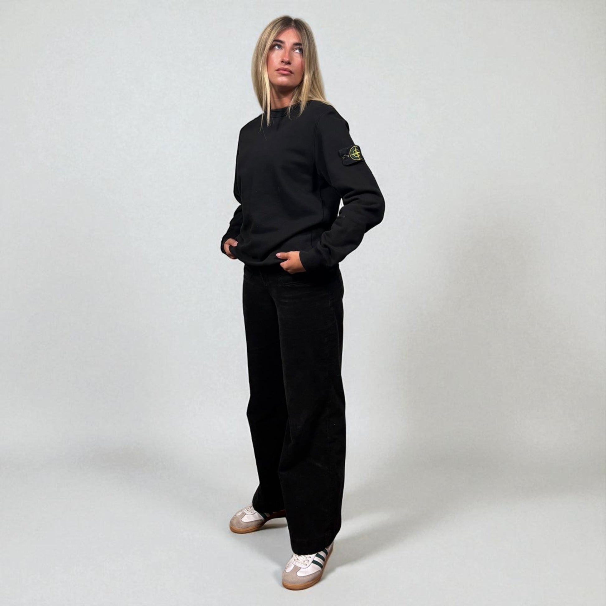 Stone Island Black Crew Neck Sweatshirt